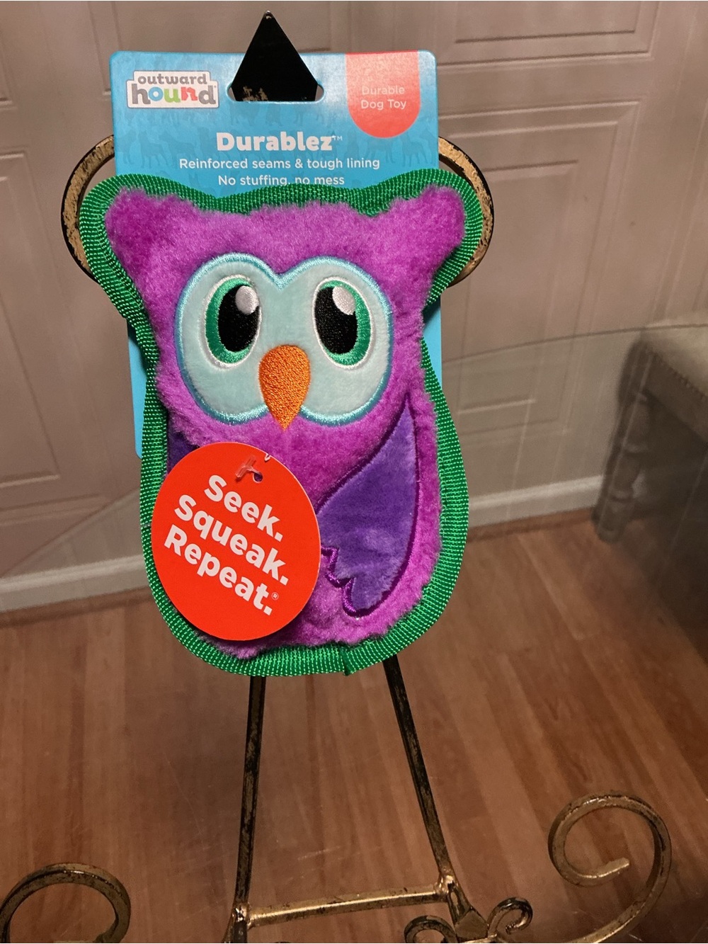 Outward Hound Durablez Minis - Squeaky Plush Dog Toy, No Stuffing Owl